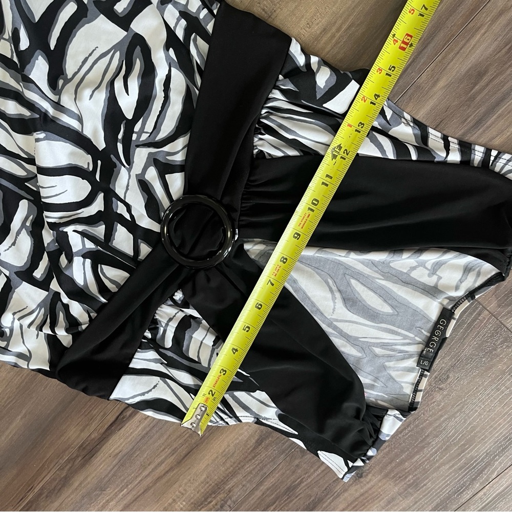 George Black and White Abstract Babydoll Tank Top - Picture 2 of 5
